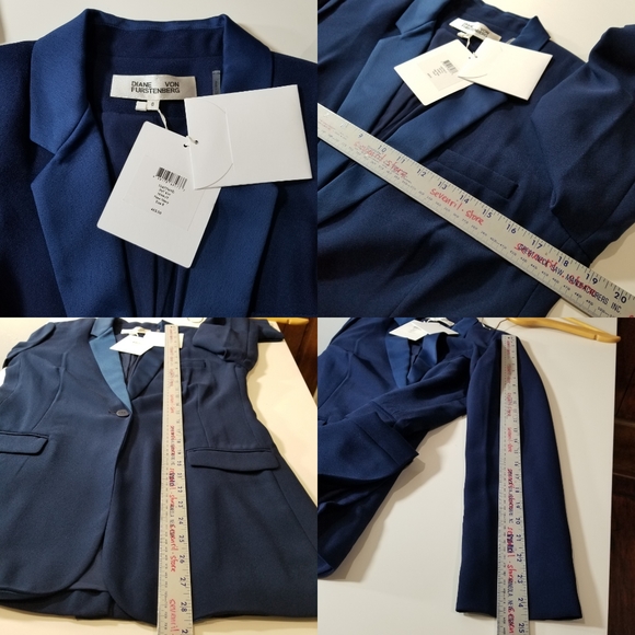 Diane Von Furstenberg Vint Contrast Notch Lapel D2 - Picture 6 of 7